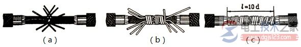 多股铜芯导线的直线连接方式
