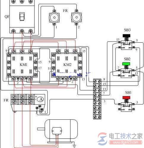 三相异步电动机正反转控制的电路原理图 三相异步电动机正反转控制的电路原理图