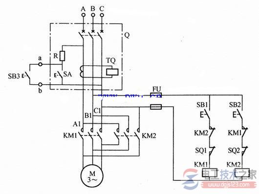 漏电开关作急停开关的电路图，DZ-51L型三相漏电开关