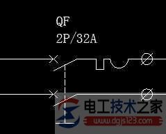 带漏电保护的空气开关的电气符号