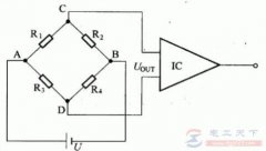 一例金属电阻应变片的电桥电路图