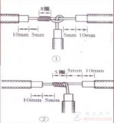 单股铜芯导线的T字形连接方式