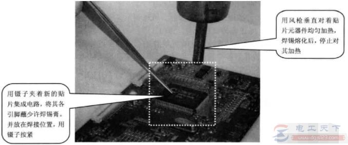 吹焊贴片集成电路的具体方法