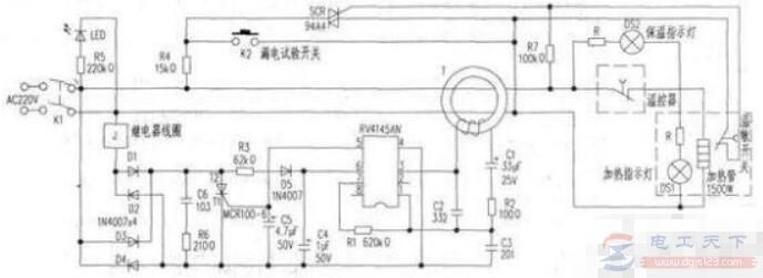 电热水器调温控制电路图，储水式电热水器电路图