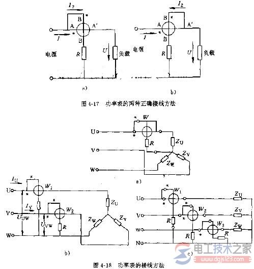 功率表接线电路原理图