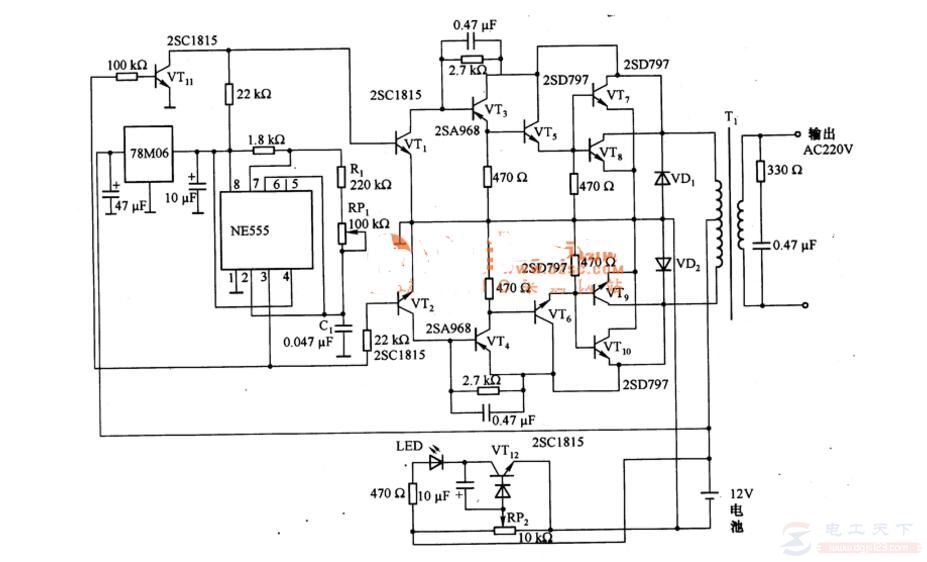 555作逆变器的四种电路图，多图详解555作逆变器的原理设计指南