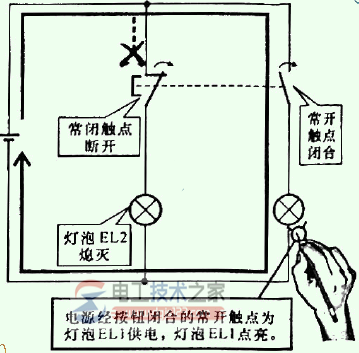 不闭锁复合按扭的控制关系图解