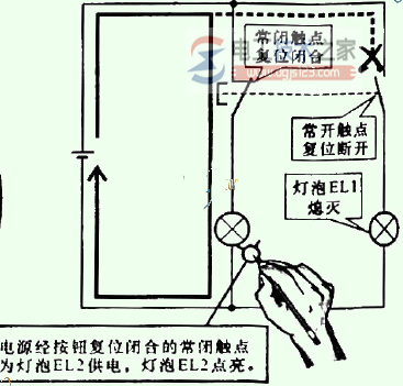 不闭锁复合按扭的控制关系图解