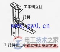 不锈钢电缆桥架立柱与托臂的安装方法