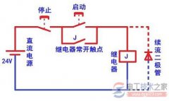 24v继电器自锁电路图的原理分析