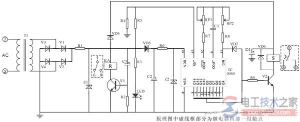 断电延时型时间继电器典型电路与原理图详解