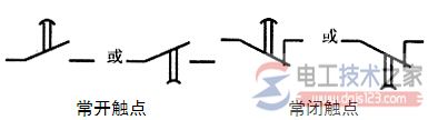 时间继电器的线圈与触点图形符号