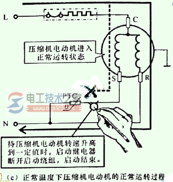 正常温度下温度继电器的工作状态