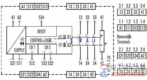 安全继电器接线方法_安全继电器接线图