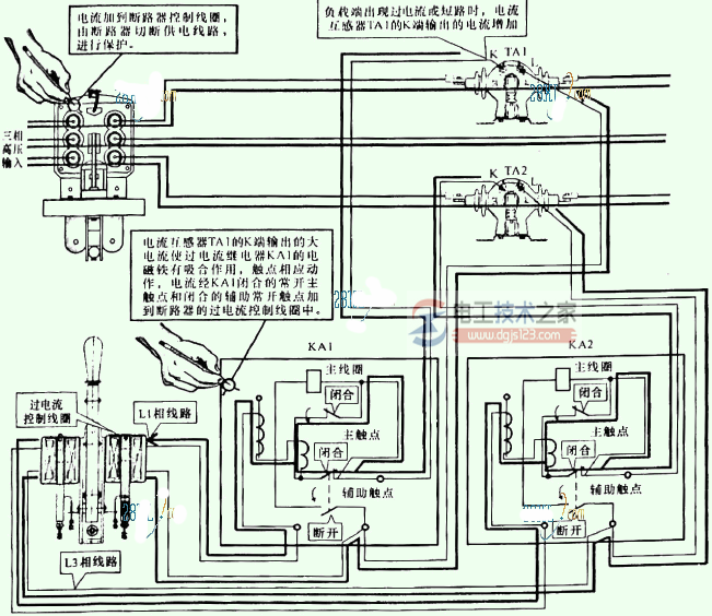 过电流或短路时过电流继电器如何工作？