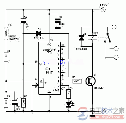 干簧管继电器工作原理与电路原理分析