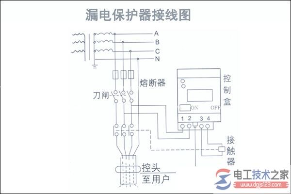 家用漏电保护器(漏电断路器)的接线图 家用漏电保护器(漏电断路器)的接线图