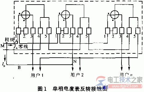 单相电能表反转接线图怎么设计？