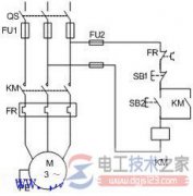 电动机单方向运转控制原理图与接线图