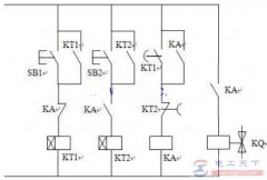 一例时间继电器控制电磁阀的电路图