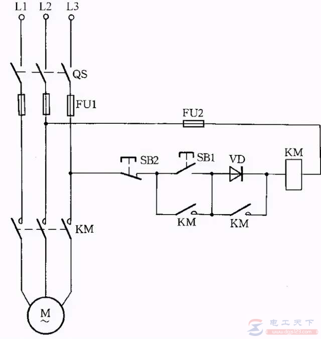 一例交流接触器的低电压启动线路