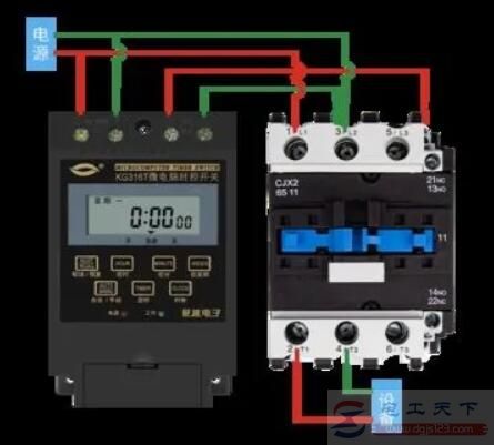 交流接触器接定时器怎么接？