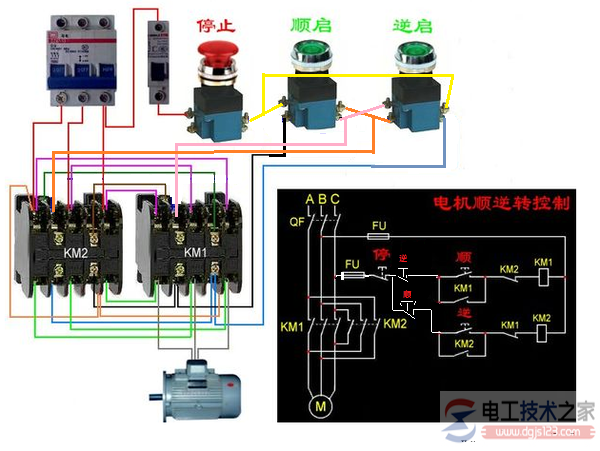 380v正反转接触器的接线图参考