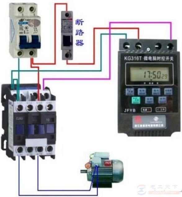 二个220v电源怎么接交流接触器？