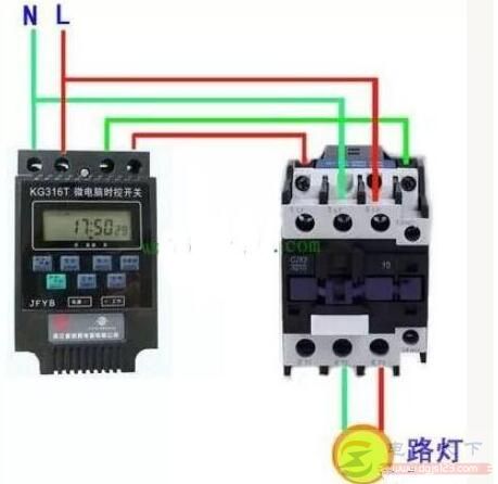 220v接触器接时控开关怎么接线？