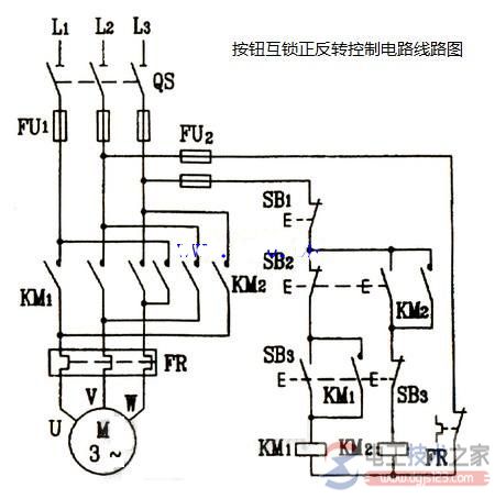 一例按钮联锁的正反转控制线路及功能说明