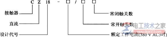 交流接触器的型号含义与电气符号