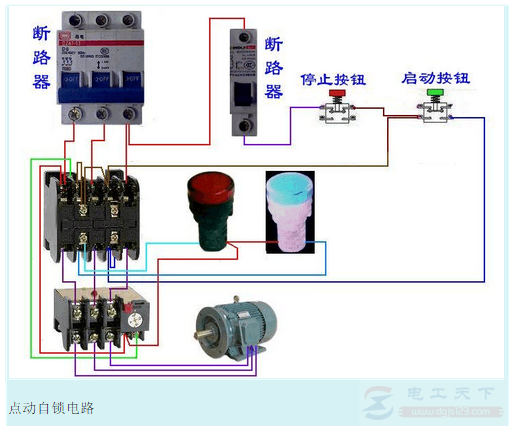 接触器点动控制的接线图一例