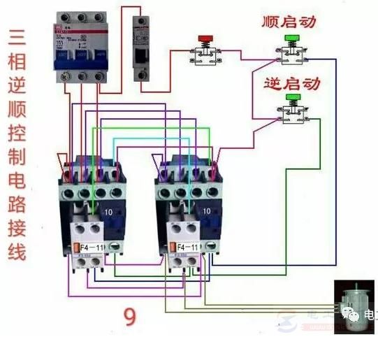 接触器延时断电与停机的接线图