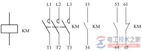交流接触器实物图与电气符号图解