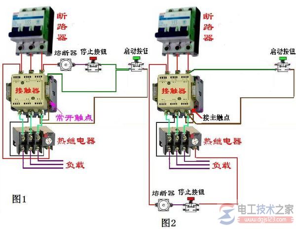 交流接触器自锁怎么接线，交流接触器自锁实物接线图