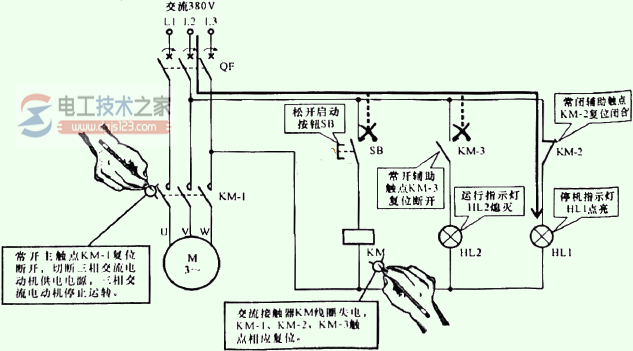 线路断开时交流接触器的控制关系图解