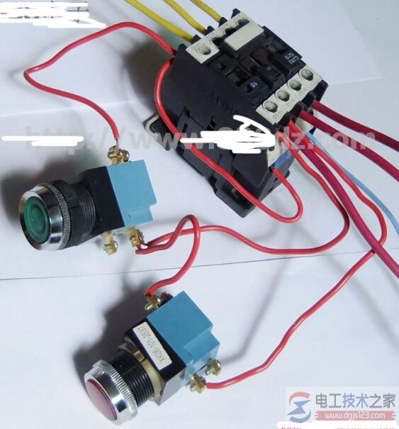 交流接触器实物接线图及接线说明