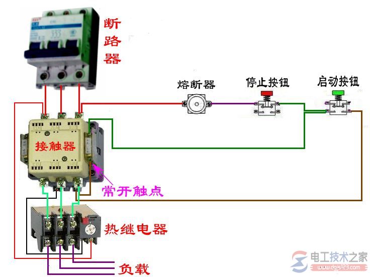 交流接触器的接线图实例