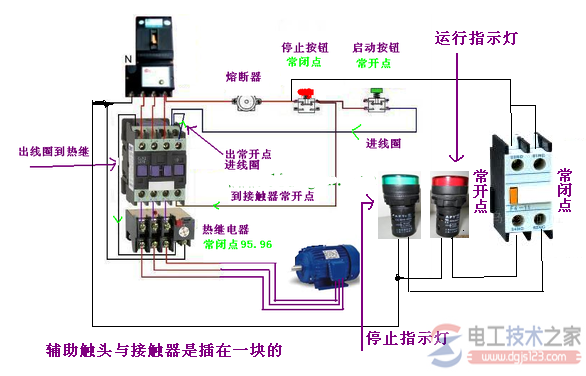 交流接触器的常开常闭触点图