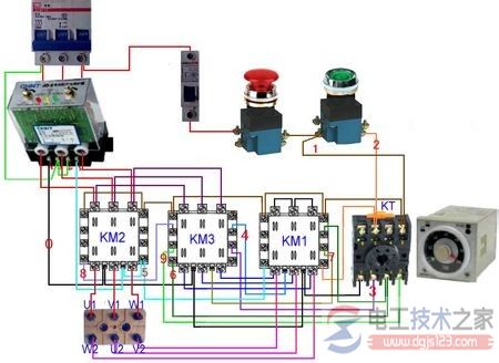 求24V继电器控制380V交流接触器的实物接线图