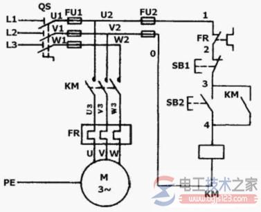 接触器实现三相异步电动机单向起动与停止