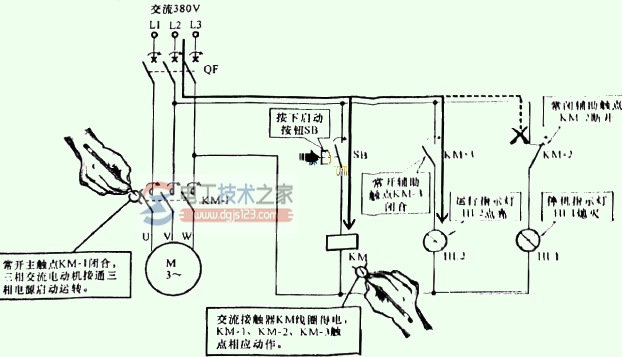 线路接通时交流接触器的控制关系