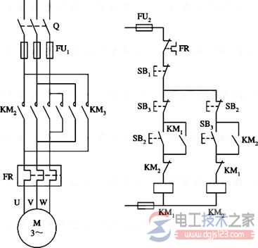 接触器互锁的三相异步电动机正反转控制线路图解