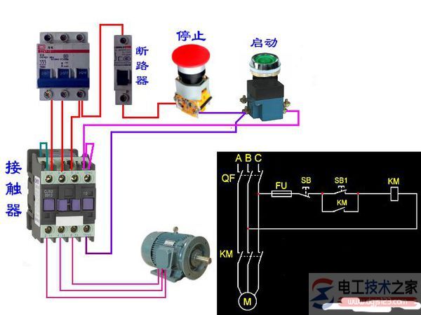三相交流接触器如何接线，三相交流接触器的接法图