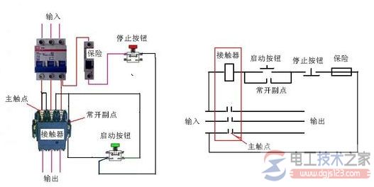 接触器实现三相交流电机启动与停止的方法