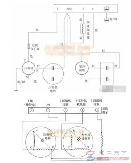 一例空调压缩机的接线图参考