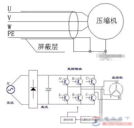 一例空调压缩机的接线图参考