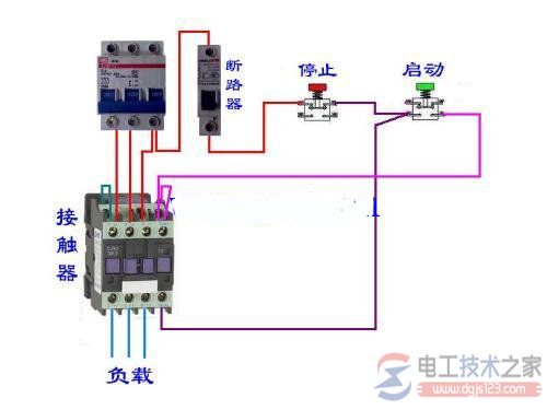 电机综合保护器接线图：电机保护装置和星三角启动装置线路图