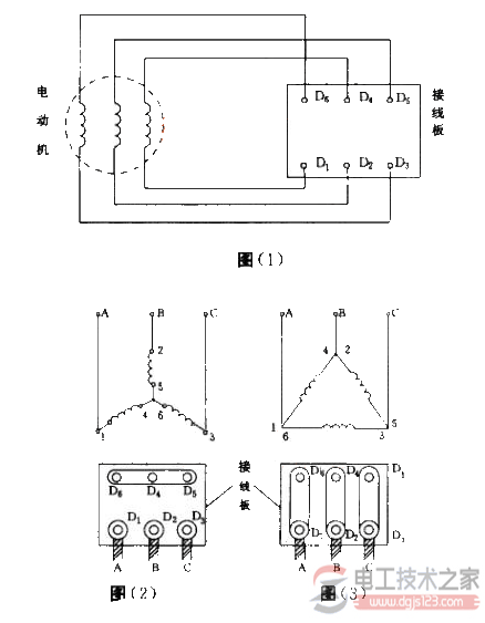 三相电动机星三角接线图示例