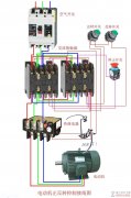 电动机接线图：三相电动机正反转接触器互锁实物接线图